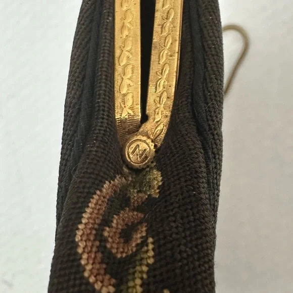 Vintage Micro Petit Point Floral Kiss Lock Hand Bag - Picture 9 of 13